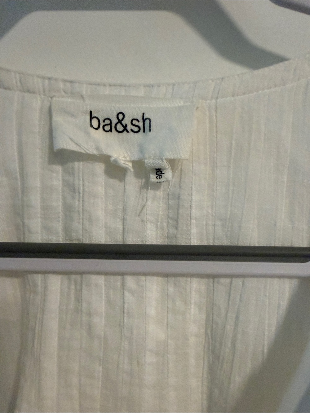 ba&sh White Ruffled V-Neck Button-Down Blouse - Picture 2 of 6